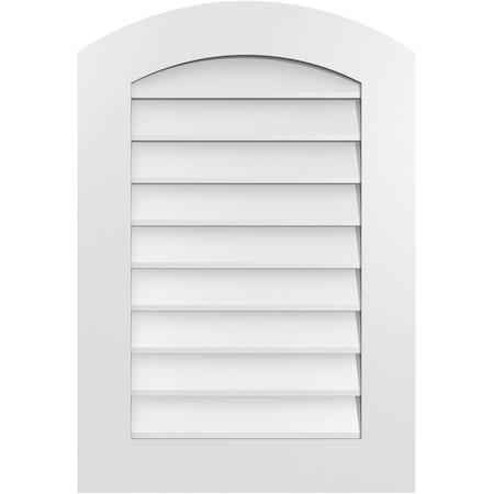 Ekena Millwork Arch Top Surface Mount PVC Gable Vent: Functional, w/ 3-1/2"W x 1"P Standard Frame, 22"W x 32"H GVPAR22X3201SF